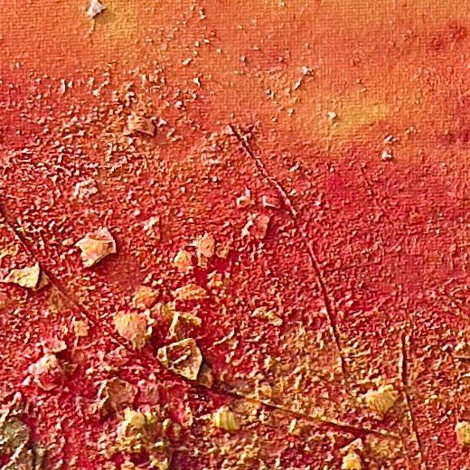 Nahaufnahme: körnige, rot-orange Oberfläche